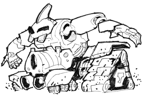 Sci Fi Robot   All Terrain Tanker Bot Coloring Page